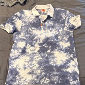 Nike Men's Blue Tie-Dye knit Polo Shirt